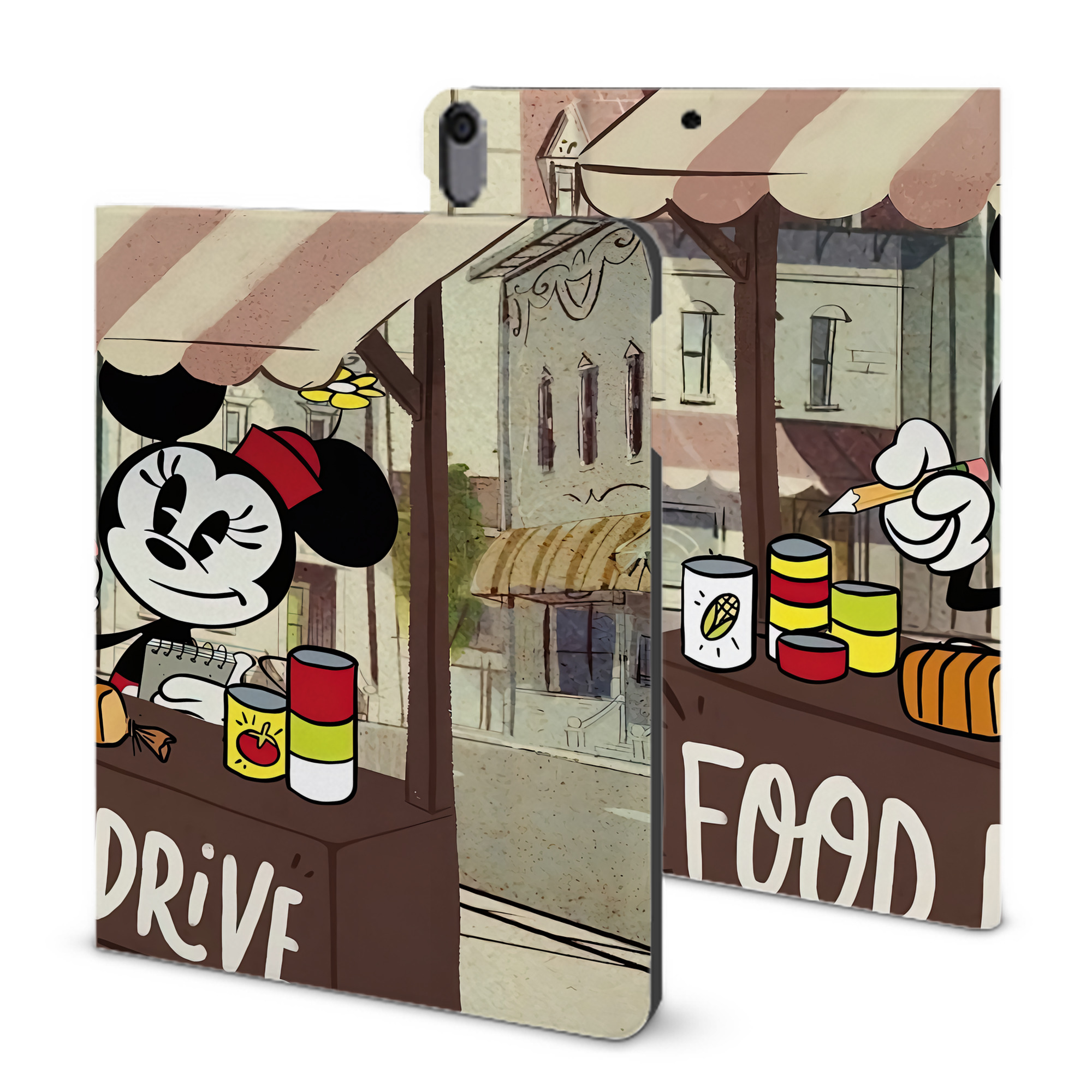 （画像用） ミッキーマウス Mickey Mouse IPad ケース ブック型 PUレザー TPU 耐衝撃 軽量 薄型 ペン収納なし 全面保護 IPad 各モデル対応